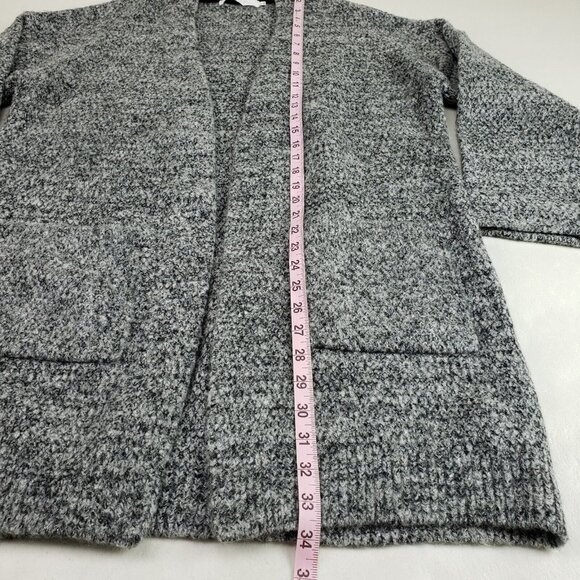 Astr The Label Open Front Cardigan Womens Medium Gray Wool Blend Chunky Sweater - Picture 9 of 10